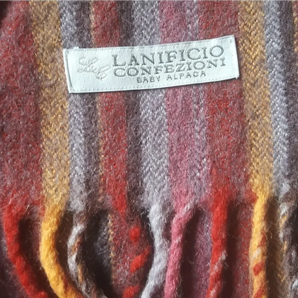 ‎Lanificio Confezioni 100% Baby Alpaca stripe scarf